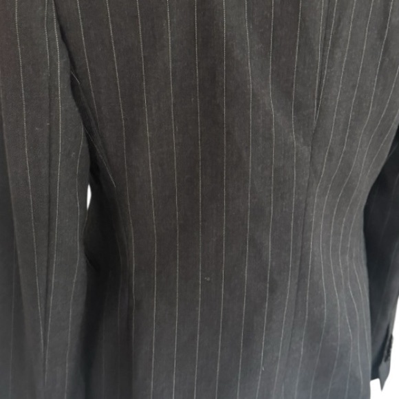 Giorgio Armani Charcoal Gray Black Pinstripe Blazer Sz 42 6 Italy Business Work - Picture 5 of 13